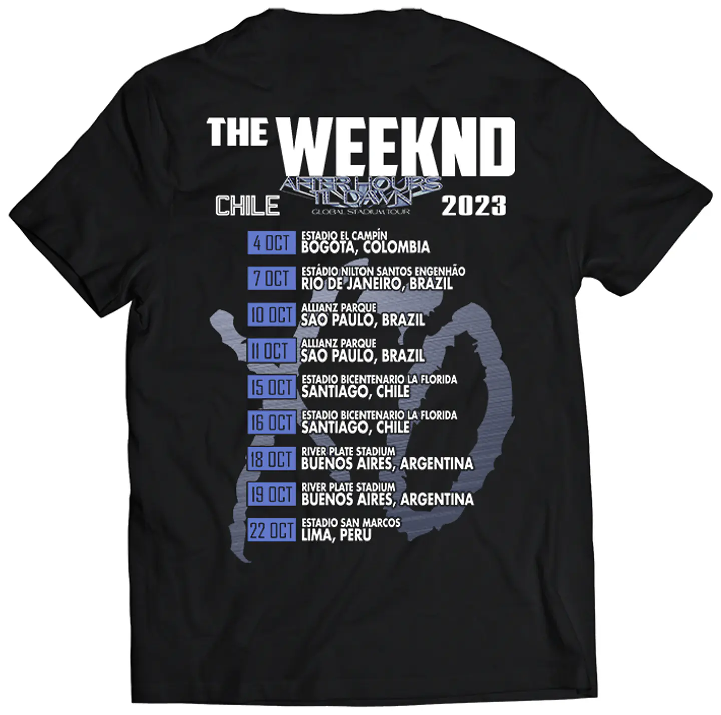 Polera The Weeknd - Fechas Chile Tour 2023 | Música Pop 2