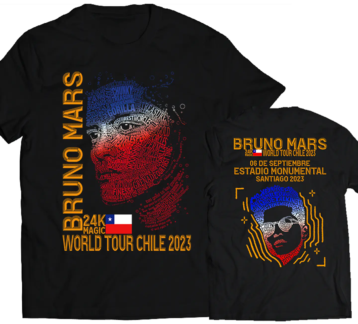 Polera Bruno Mars - World Tour Chile 2023 | Música Pop 1