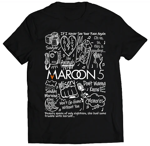 Polera Maroon 5 - Temazos White | Música Pop