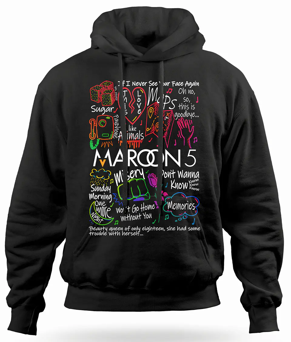 Polerón Canguro Maroon 5 - Temazos Rainbow | Música Pop 1