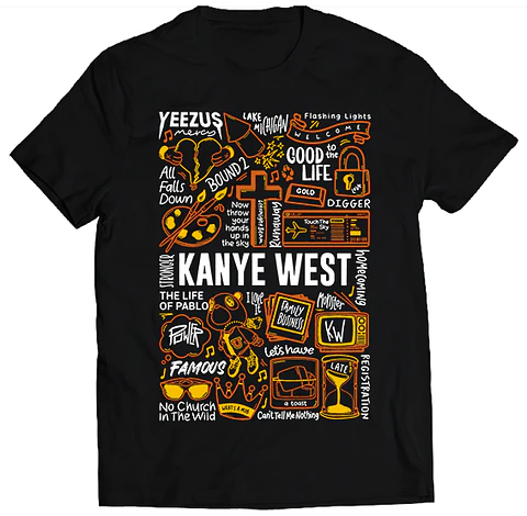 Polera Kanye West - Temazos Narajo/Amarillo | Hip-Hop / Rap