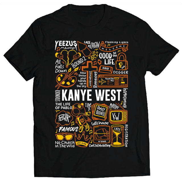 Polera Kanye West - Temazos Narajo/Amarillo