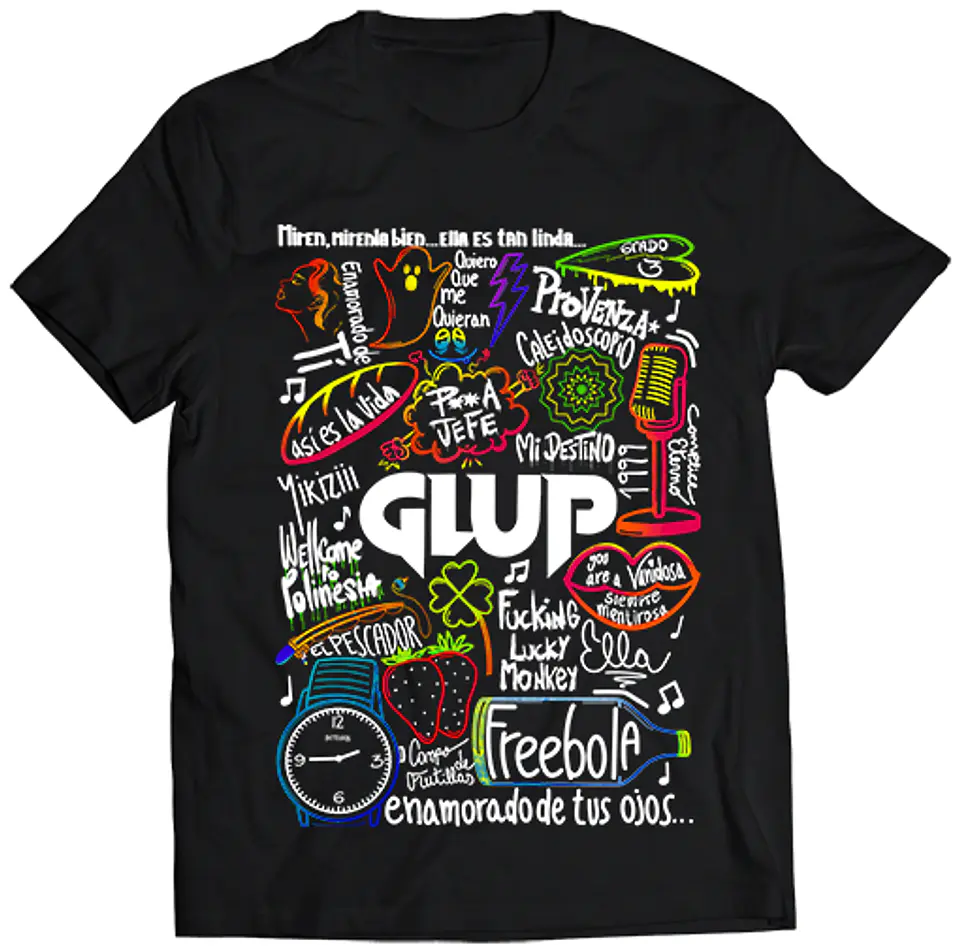 Polera Glup Canciones - Temazos Color | Rock Chileno Independiente 1