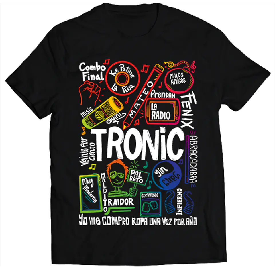 Polera Tronic Canciones - Temazos Rainbow | Rock Chileno 1