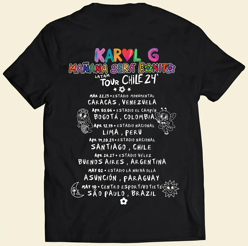 Polera Karol G - Latam Tour 2024 Fechas Sudamerica | Hip-Hop / Rap 3