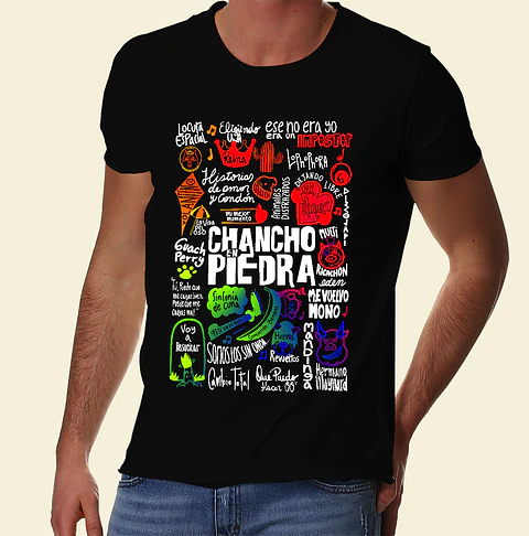 Polera Chancho en Piedra Canciones - Temazos Rainbow | Rock Funk Chileno