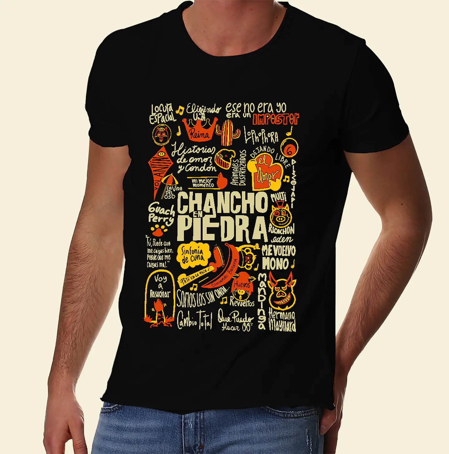 Polera Chancho en Piedra Canciones - Temazos Cálidos | Rock Funk Chileno 1