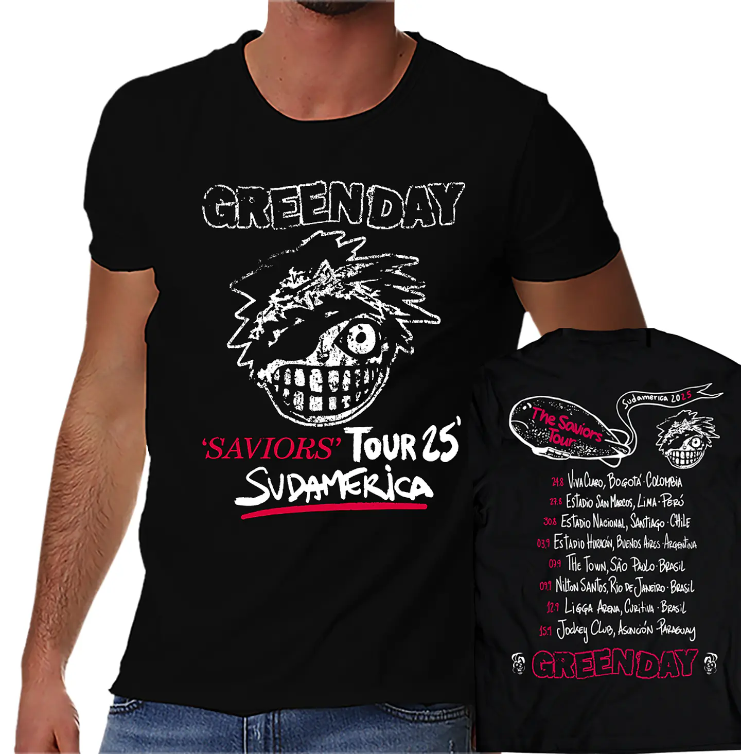 Polera Green Day Saviors Tour 2025 Chile Sudamérica | Fechas Concierto 1