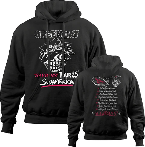 Polerón Canguro Green Day - Saviors Tour Sudamerica Fechas | Rock