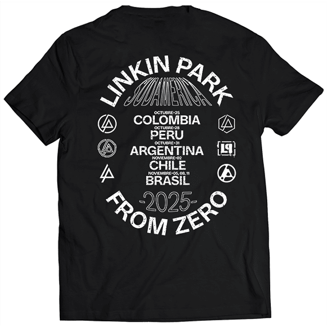 Polera Linkin Park - From Zero Tour Fechas Sudamerica