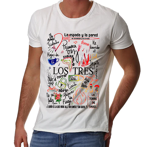 Polera Los Tres - Temazos Rainbow (Blanco) | Rock