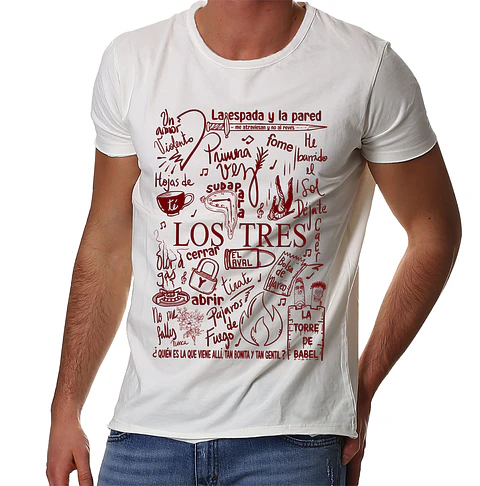 Polera Los Tres - Temazos Cafe (Blanco) | Rock