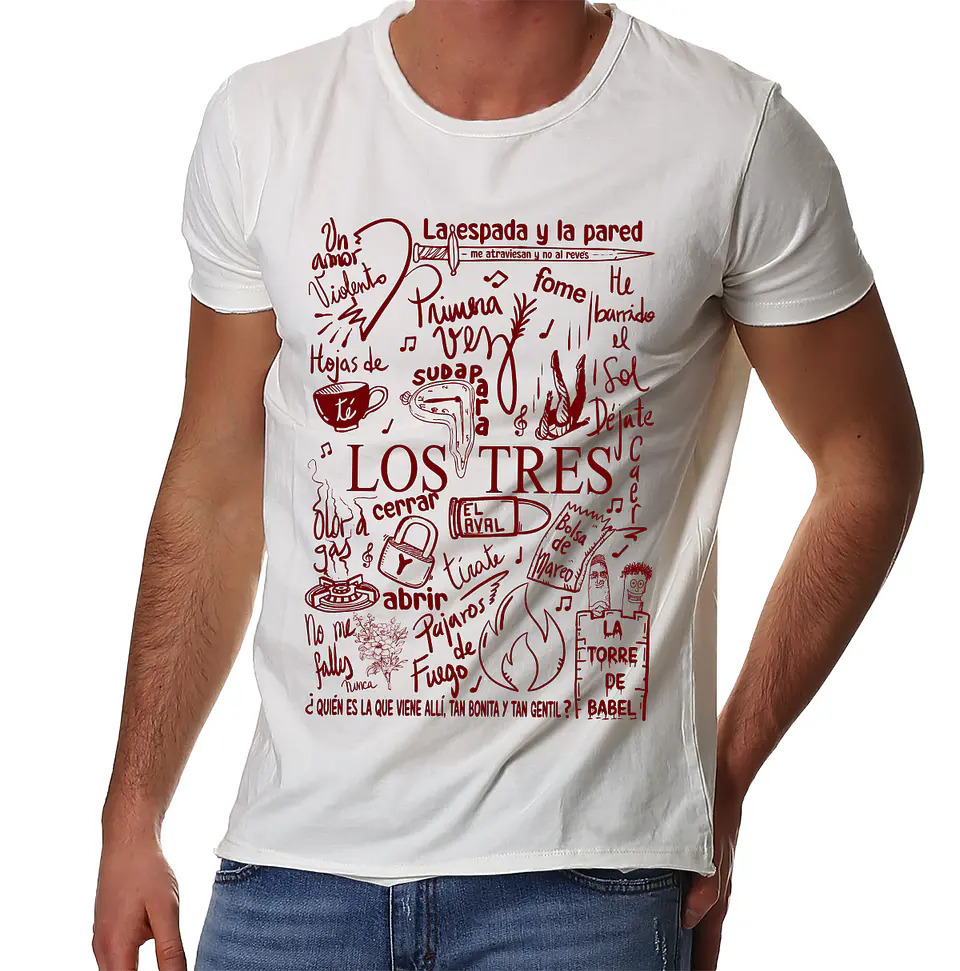 Polera Los Tres - Temazos Cafe (Blanco) | Rock 1