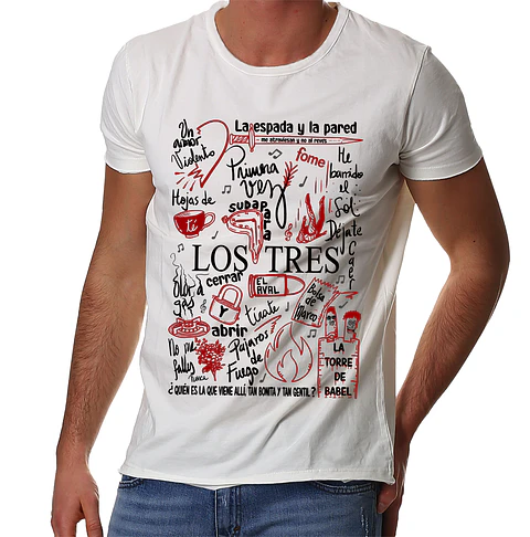 Polera Los Tres - Temazos Negro/Rojo(Blanco) | Rock