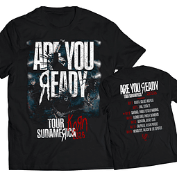 Polera Korn Are You Ready Tour 2026 Chile Sudamérica | Fechas Concierto