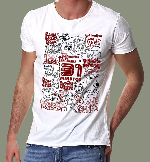 Polera 31 Minutos - Temazos (Blanco) | Funk Rock