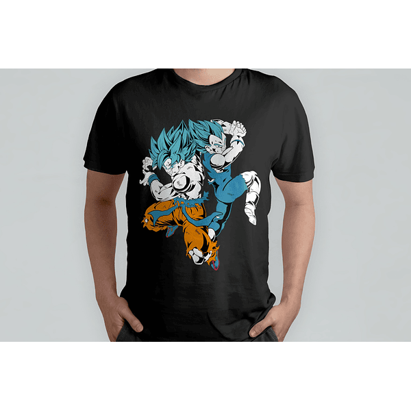 Polera Goku y Vegeta Blue Dball-007