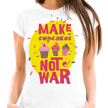 Polera mujer make cupcakes not war