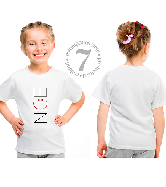 Polera Manga Corta Para Niñas/Niños/Jóvenes Nice  