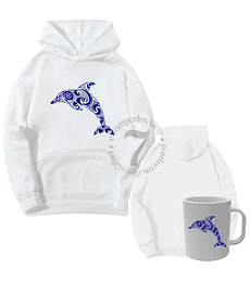 Poleron Canguro Delfin De Mandala Con Taza