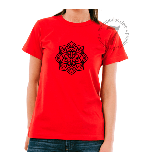 Polera Manga Corta Flor De Mandala