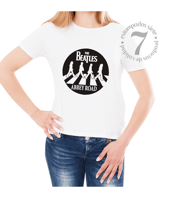 Polera Manga Corta Dama The Beatles Silueta