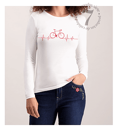 Polera Manga Larga Bicicleta Linea Cardiaca