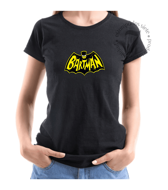 Polera Manga Corta Dama Bartman Parodia