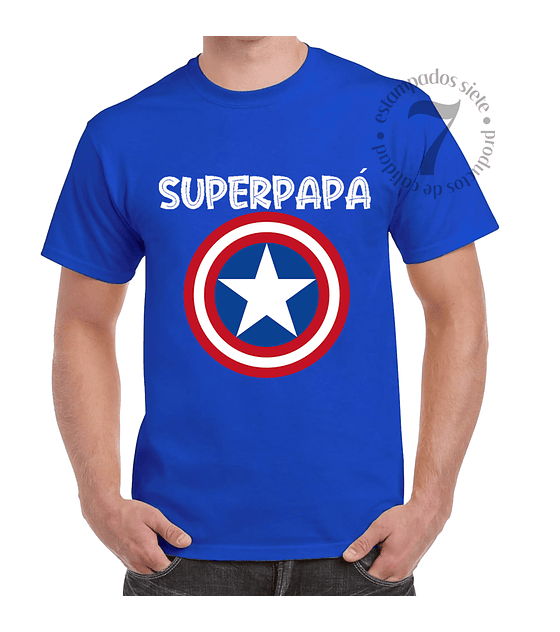 Polera Manga Corta Capitan America Superpapá