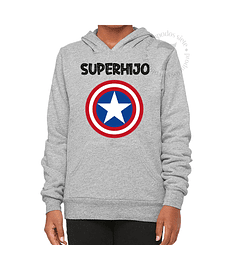  Poleron Canguro Capitan America Superhija/o Niñas/Niños/Jovenes