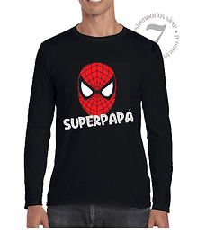 Polera Manga Larga Spiderman Superpapá
