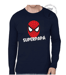 Polera Manga Larga Spiderman Superpapá