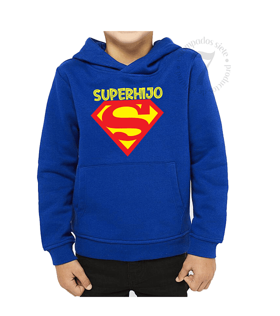  Poleron Canguro Superman Superhijo/a Niñas/Niños/Jovenes