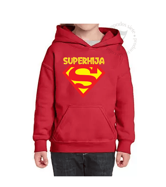  Poleron Canguro Superman Superhijo/a Niñas/Niños/Jovenes