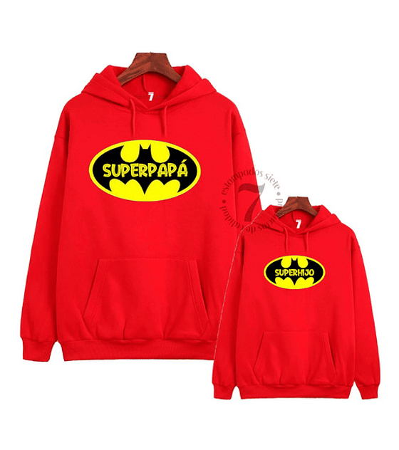 2 Poleron Canguro Batman Regalo Padre - Papá/ Hijo