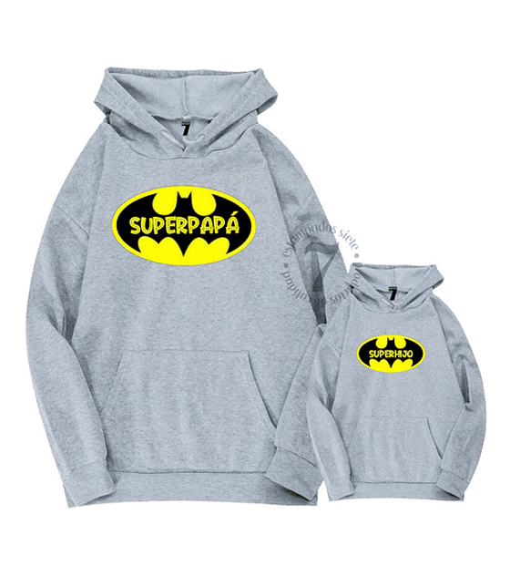 2 Poleron Canguro Batman Regalo Padre - Papá/ Hijo