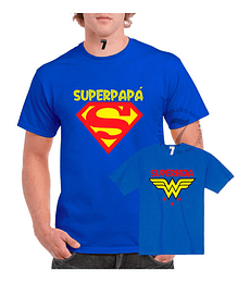 2 Poleras Manga Corta Super PAPÁ Regalo Ideal Papá Padre/hija