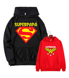 2 Poleron Canguros Superman Regalo Ideal Papá-padre/ Hija 