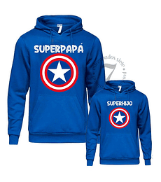 2 Poleron Canguro Capitan America Regalo  Padre-papá/ Hijo