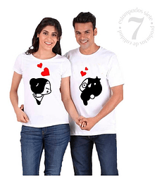 Par de poleras pololos/novios/enamorados Pucca y Garú