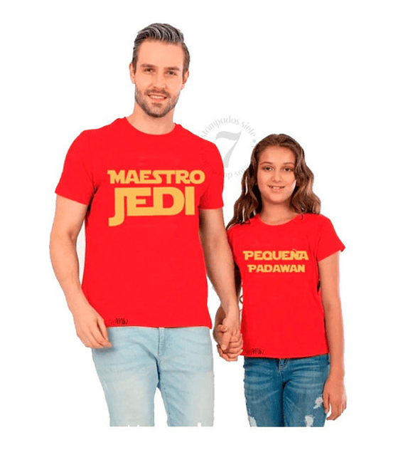 2 Poleras Manga Corta Maesto jedi Regalo Ideal Padre/hijo Papá