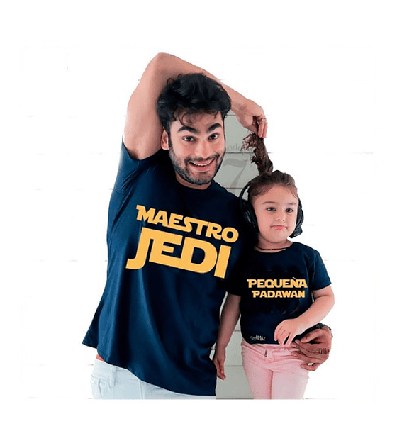 2 Poleras Manga Corta Maesto jedi Regalo Ideal Padre/hijo Papá