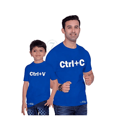 Poleras Manga Corta Regalo Ideal Papá Padre/hija Ctrl+C Y Ctrl+V