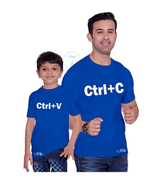 Poleras Manga Corta Regalo Ideal Papá Padre/hija Ctrl+C Y Ctrl+V