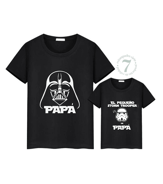 2 Poleras Manga Corta 100% Pequeño Strorm y Strorm- Regalo Ideal Padre/hijo / COMBO "PSTRORM Y STRORM"- Día del padre- regalo