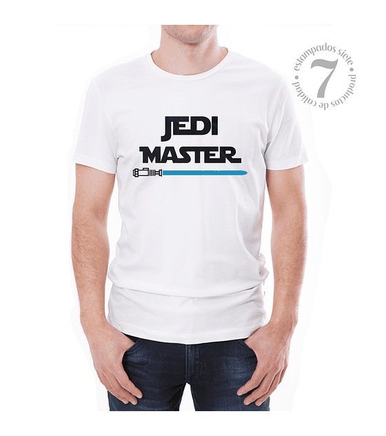 Polera Manga Corta 100% Algodón Hombre/  Día Del Padre "JEDI MASTER" Regalo 