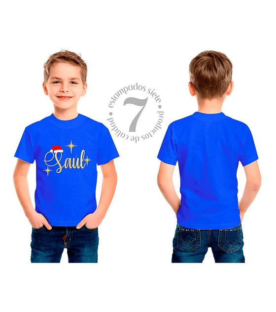 Polera de Navidad personalizada con nombre en dorado Niñas/Niños/Jovenes