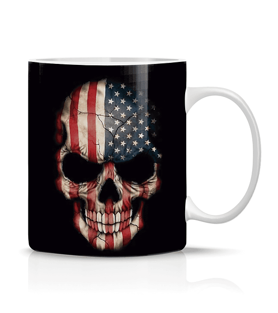 Taza/Tazon/Mug Bandera De Estados Unidos Calavera 5