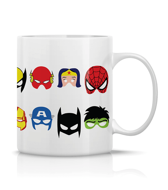 Taza/Tazon/Mug Caras De Superhéroes Animados 95