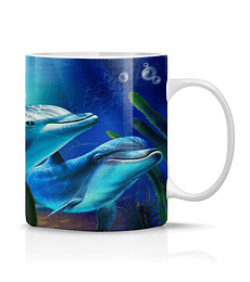 Taza/Tazon/Mug Hermosos Delfines Mar 125